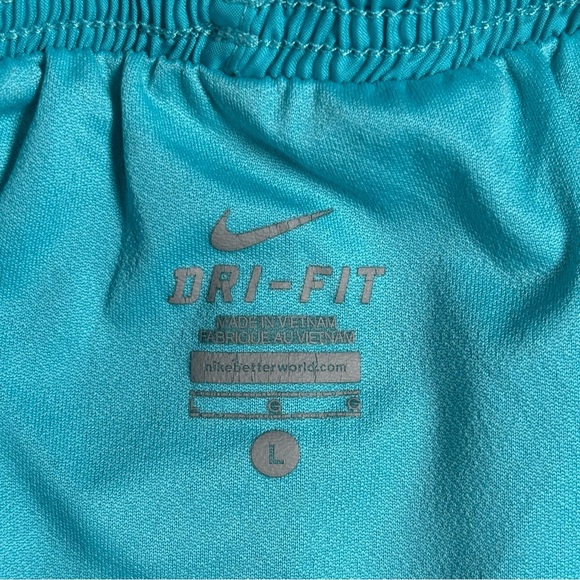 Nike Dri-Fit Drawstring Running Shorts-Light Blue/Gray-Women Large - Picture 4 of 6